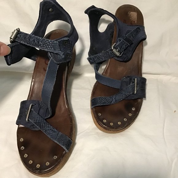 A.S. 90 Navy Blue Strappy Sandal - Picture 1 of 16